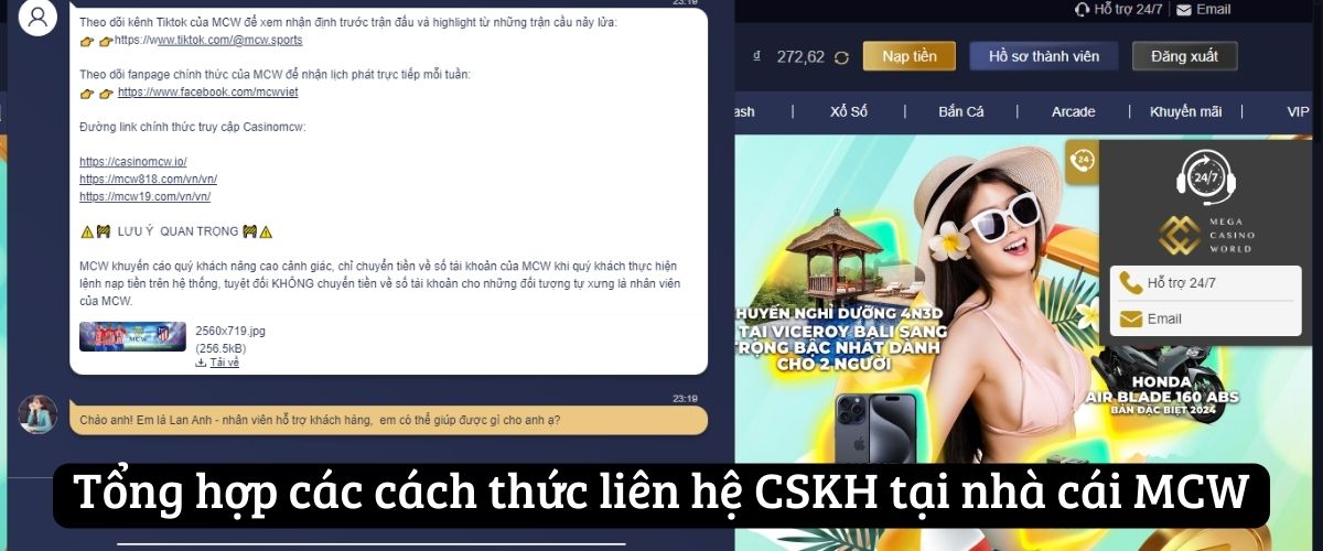 Tổng hợp các cách thức liên hệ CSKH tại nhà cái MCW