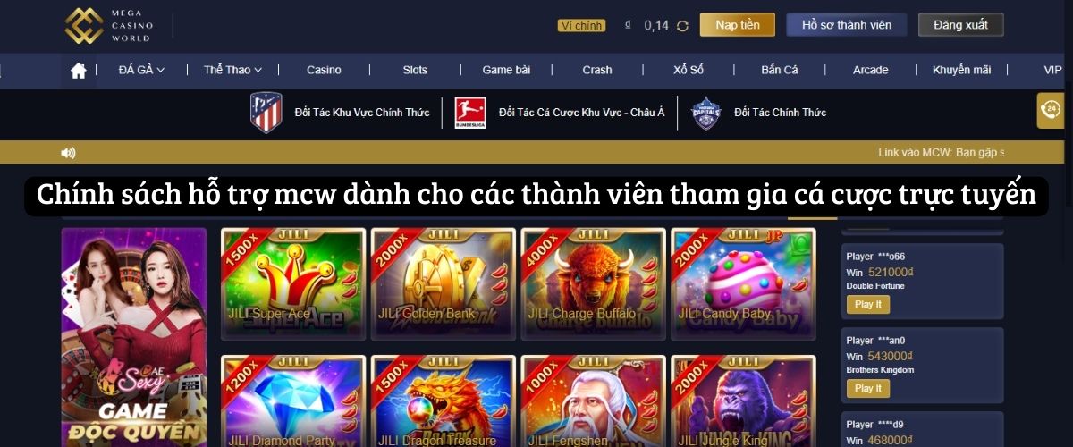 Chính sách hỗ trợ mcw dành cho các thành viên tham gia cá cược trực tuyến