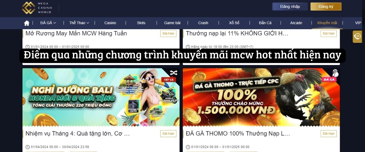 Điểm qua những chương trình khuyến mãi mcw hot nhất hiện nay