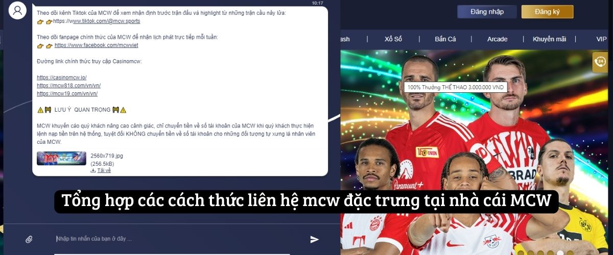 Tổng hợp các cách thức liên hệ mcw đặc trưng tại nhà cái MCW