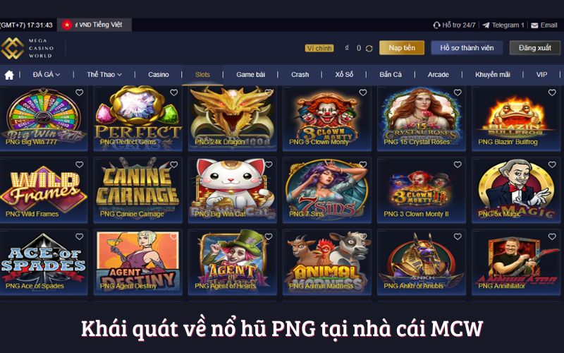 Khám Phá Sự Hấp Dẫn Của Nổ Hũ PNG Tại Nhà Cái MCW