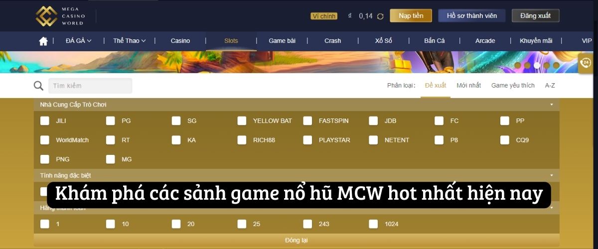 Khám phá các sảnh game nổ hũ MCW hot nhất hiện nay