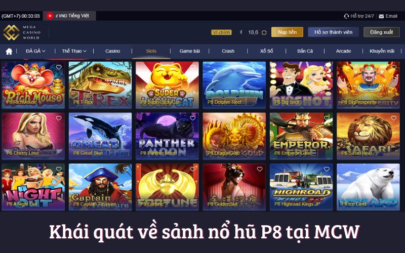 Khám Phá Sự Hấp Dẫn Của Sảnh Nổ Hũ P8 Tại Nhà Cái MCW