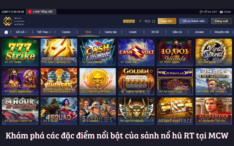 Nổ Hũ RT - Sân Chơi Slots Game Hấp Dẫn Nhất Tại MCW